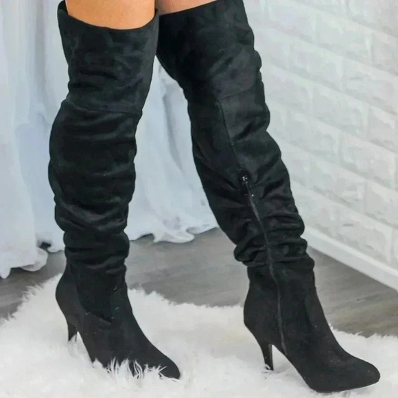 Knee high thigh high boots black - Picture 2 of 8